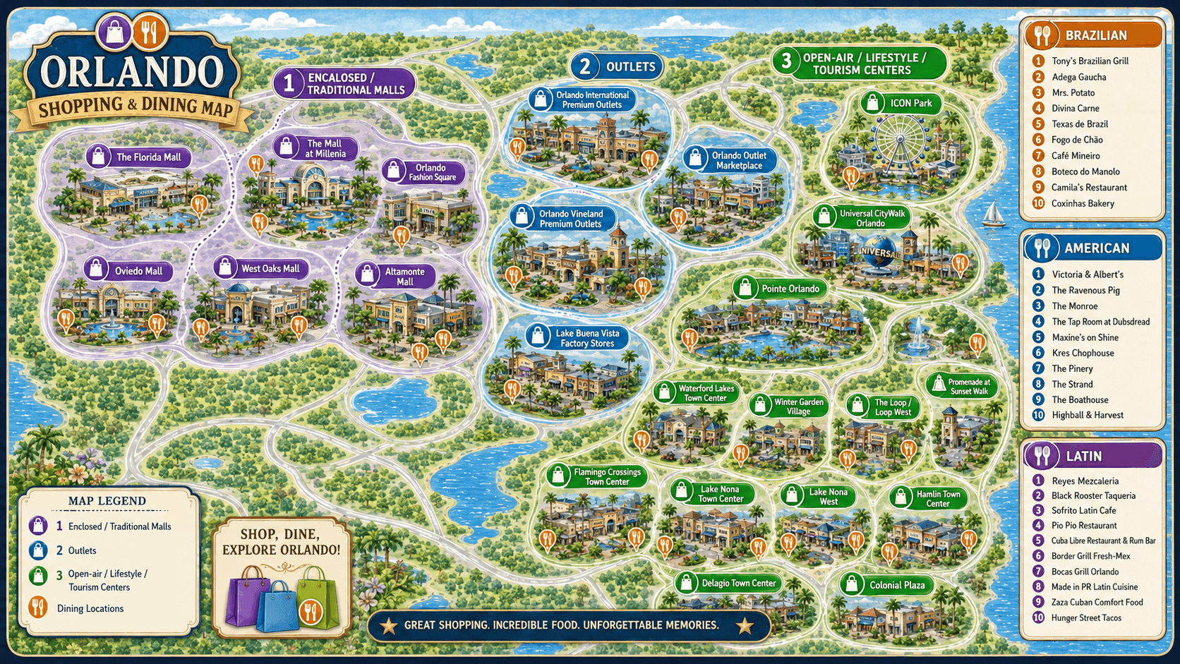 Onde fazer compras em Orlando: shoppings, outlets e centros abertos