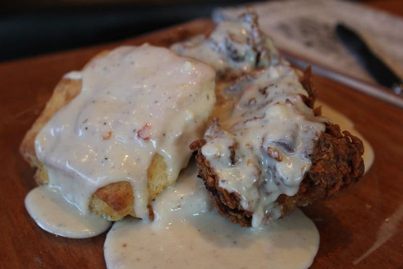 Country fried chicken with black pepper gravy