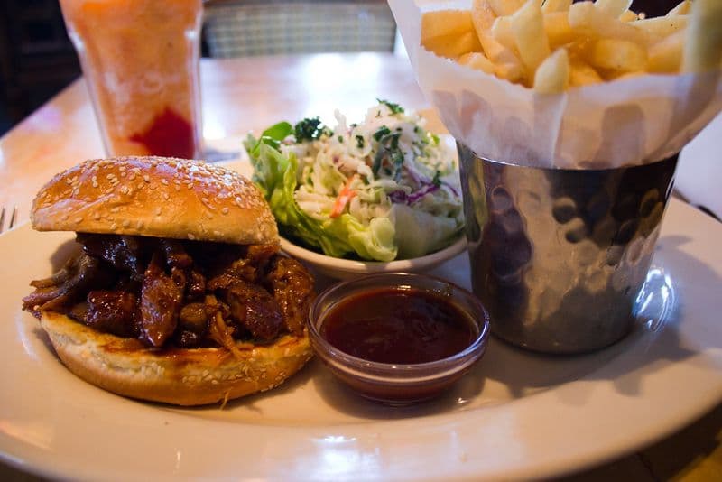 Maple Bourbon BBQ Pulled Pork Sandwich
