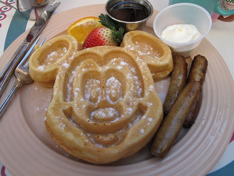 Mickey-Shaped Waffles