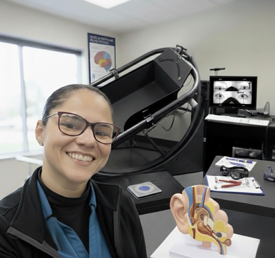 Dr. Ellen Teixeira in her vestibular rehabilitation clinic