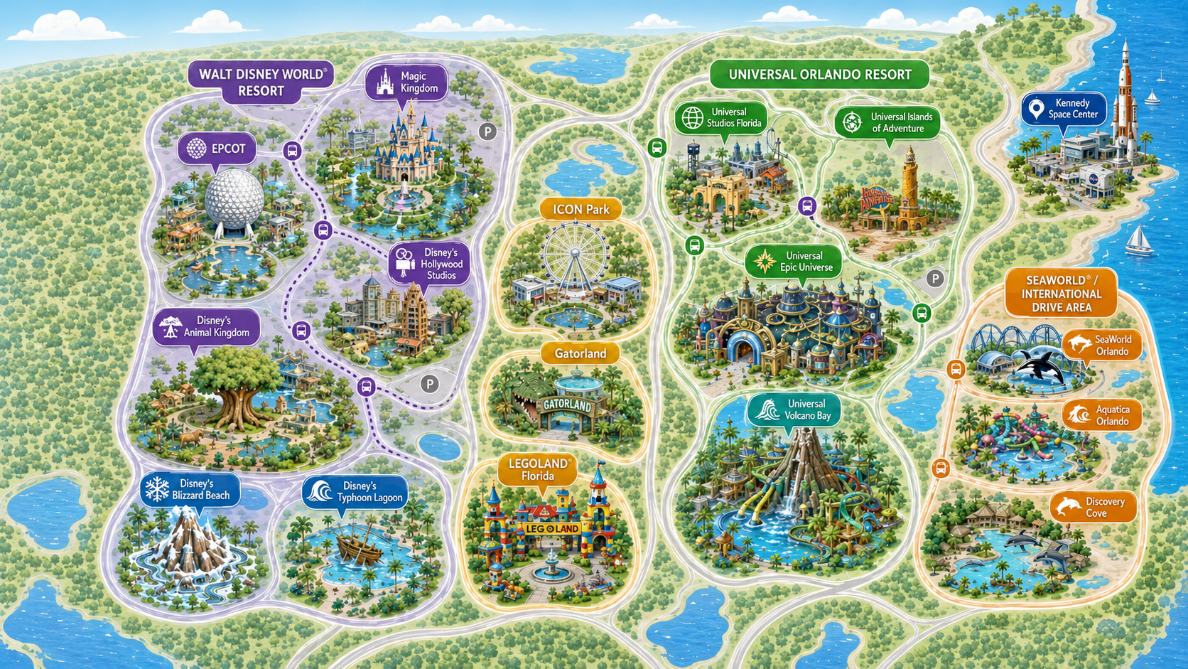 Orlando Theme Parks Map